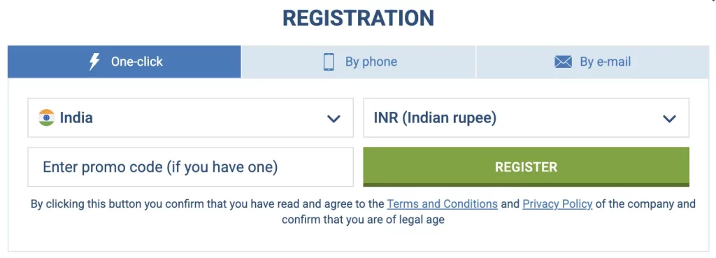 1xBet Registration